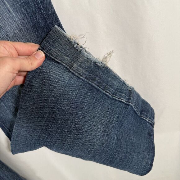 7 for all Mankind Flared Jeans Women's 29 Dark Wash Denim Low Rise Cotton Blend - Picture 6 of 15